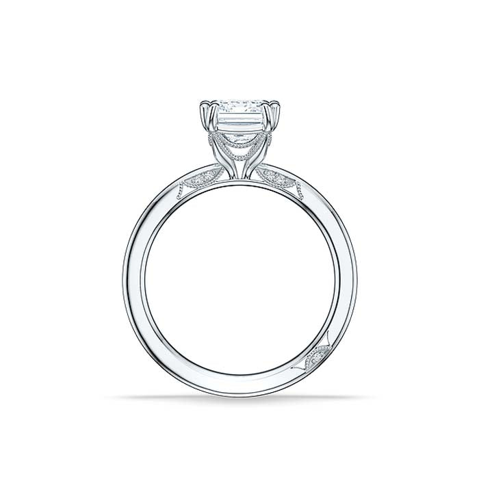 Tacori "Simply Tacori" Emerald-Cut Solitaire Engagement Ring Semi Mounting in 18K White Gold