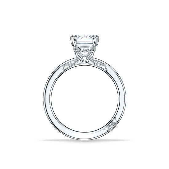 Tacori "Simply Tacori" Emerald-Cut Solitaire Engagement Ring Semi Mounting in 18K White Gold