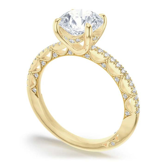 Tacori .16TW Coastal Crescent Diamond Band Engagement Ring Semi-Mounting for Round in 14K Yellow Gold