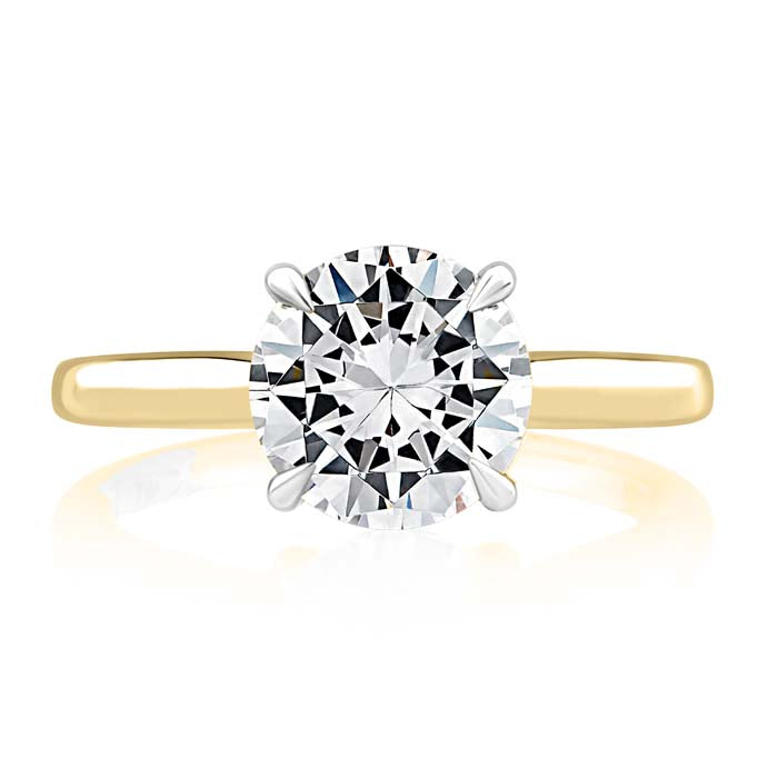 A. Jaffe Solitaire Engagement Ring Mounting in 14K Yellow and White Gold