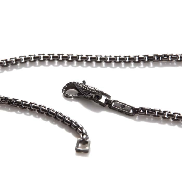 John Hardy 24" Men's Matte Black Box Chain in Sterling Silver