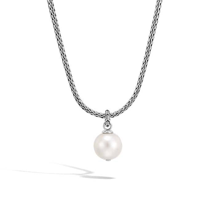 John Hardy Pearl Pendant Necklace in Sterling Silver