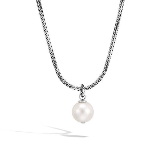 John Hardy Pearl Pendant Necklace in Sterling Silver