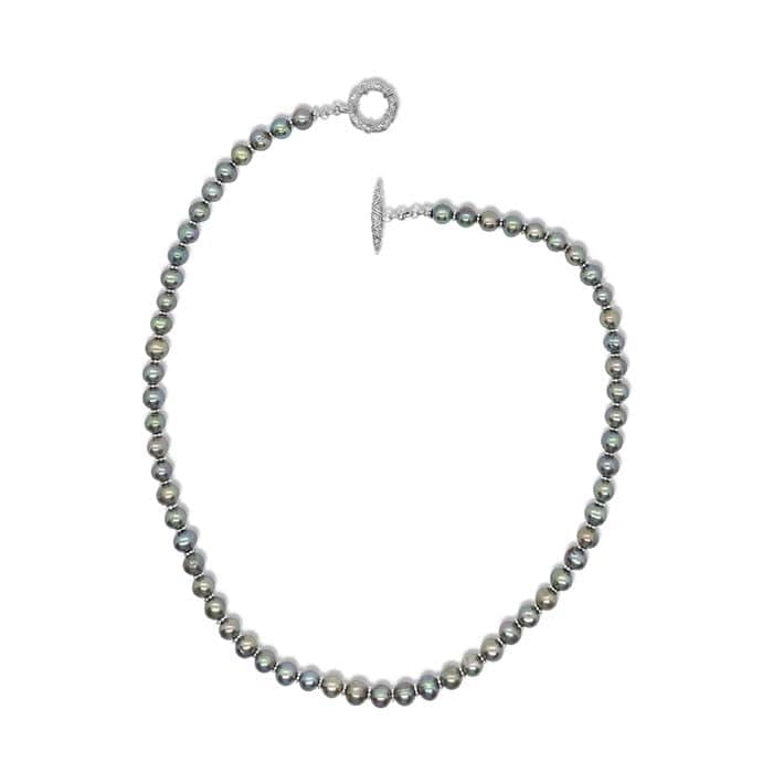 Stephen Dweck 18" 6.5-7MM "Pearlicious" Olive Green Pearl Necklace in Sterling Silver