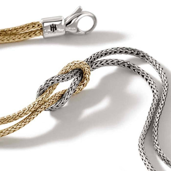 John Hardy Manah Classic Chain Love Knot Bracelet in Sterling Silver and 14K Yellow Gold