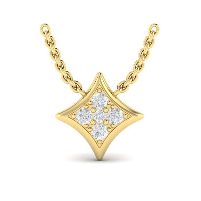 Vlora Diamond "Estrella Collection" Pendant in 14K Yellow Gold