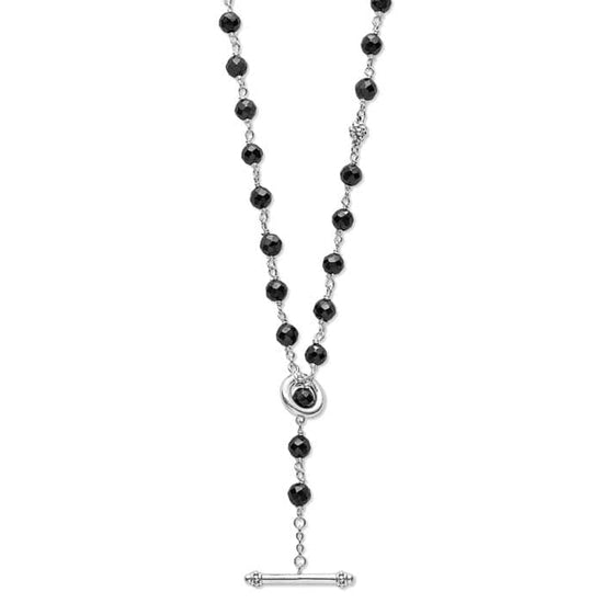 LAGOS 34" Black Ceramic Caviar Icon Long Beaded Necklace
