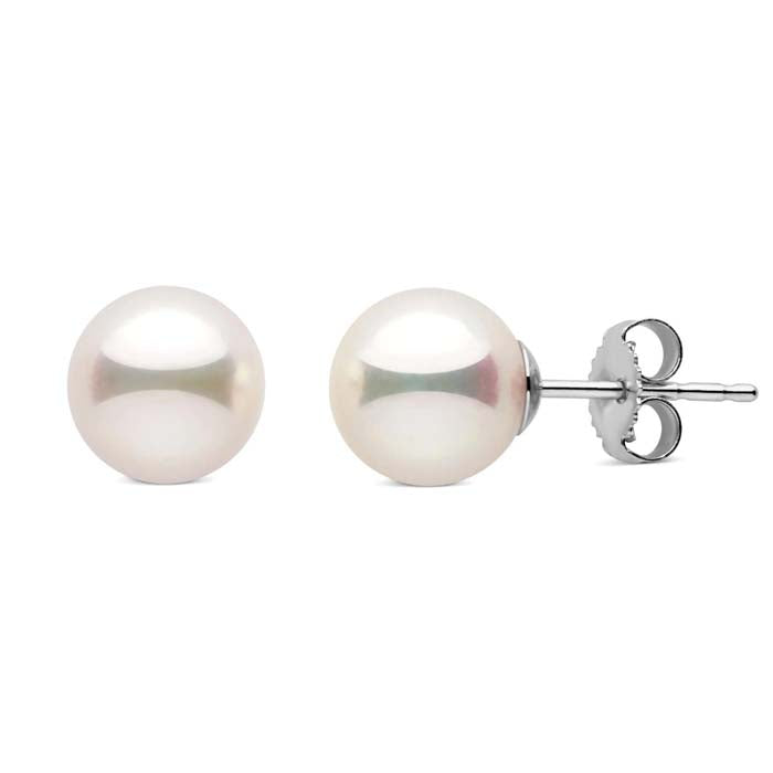 Mountz Collection 5MM Cultured Pearl Earrings with 14K White Gold Posts and Backs