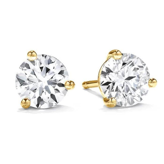 Mountz Collection 1.23CTW Diamond Stud Earrings 14K Yellow Gold