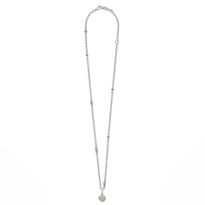 LAGOS Diamond Pendant Necklace in Sterling Silver and 18K Yellow Gold