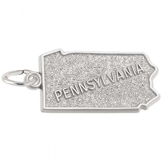 Rembrandt Pennsylvania Map Charm in Sterling Silver