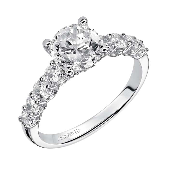 Artcarved "Leandra" .70TW Diamond Engagement Ring Semi-Mounting in 14K White Gold