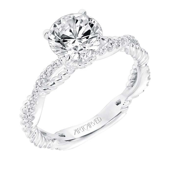 Artcarved "Rhea" .20TW Diamond Engagement Ring Semi-Mounting in 14K White Gold