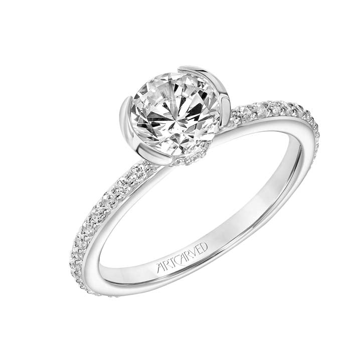 ArtCarved "Gray" Diamond Engagement Ring Semi-Mounting in 14K White Gold