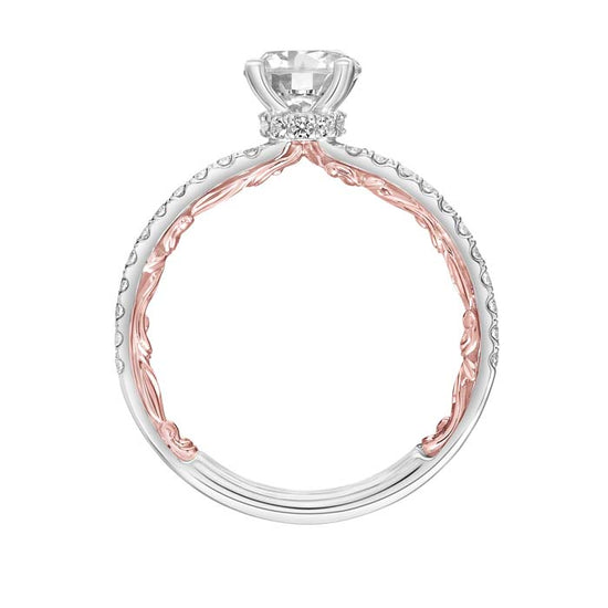 ArtCarved "Cora" Engagement Ring Semi-Mounting in 14K White and Rose Gold