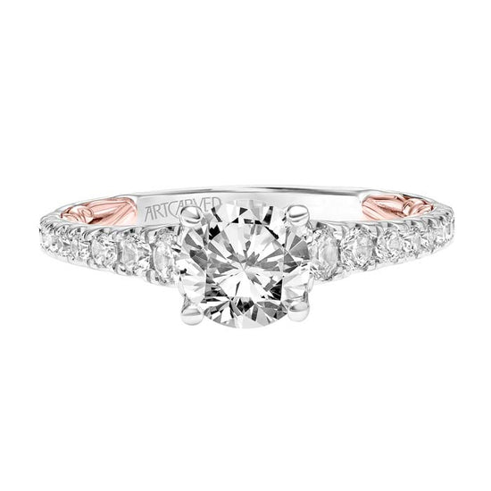 ArtCarved "Harley" Lyric Collection Engagement Ring Semi-Mounting 14K White and Rose Gold