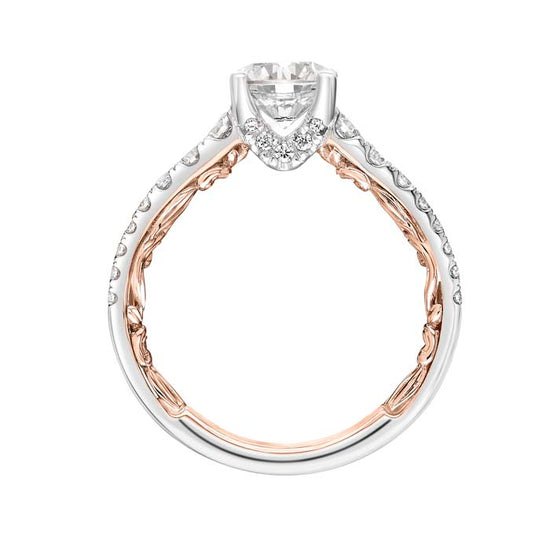 ArtCarved "Harley" Lyric Collection Engagement Ring Semi-Mounting 14K White and Rose Gold