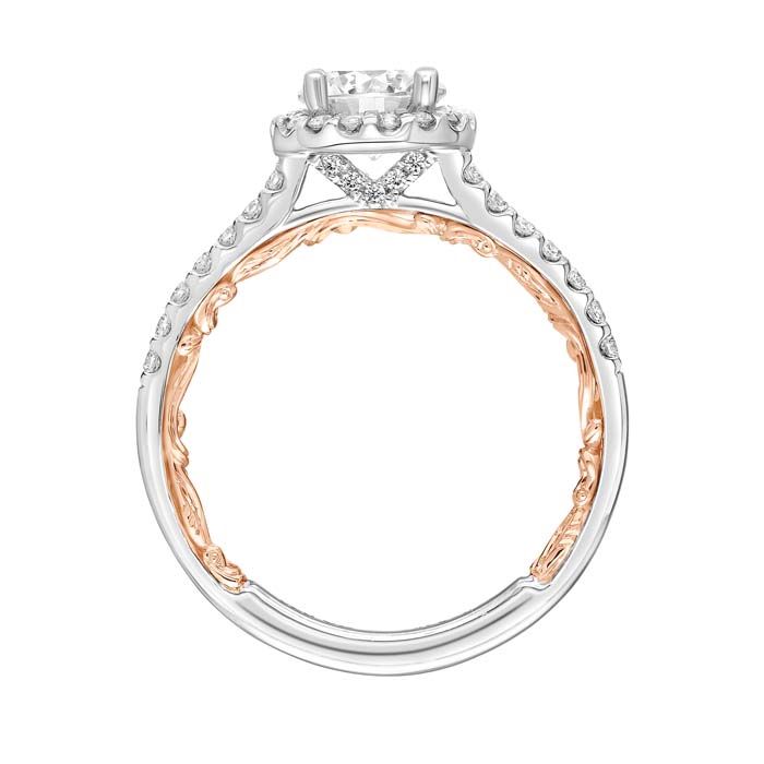 ArtCarved "Theda" Engagement Ring Semi-Mounting in 14K White Gold and Rose Gold