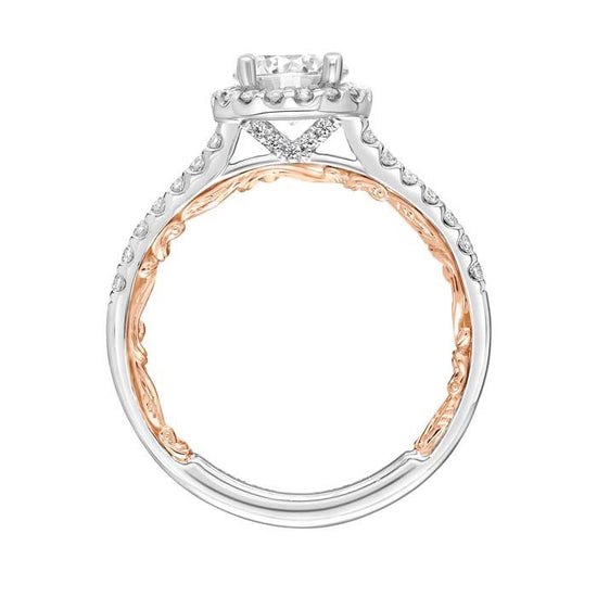 ArtCarved "Theda" Engagement Ring Semi-Mounting in 14K White Gold and Rose Gold