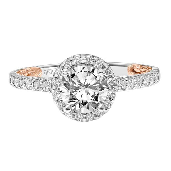 ArtCarved "Theda" Engagement Ring Semi-Mounting in 14K White Gold and Rose Gold