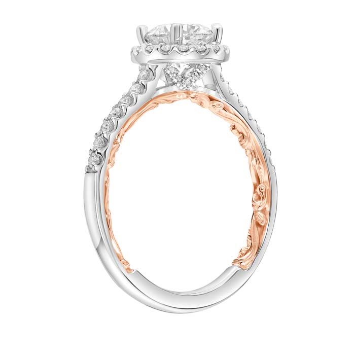 ArtCarved "Theda" Engagement Ring Semi-Mounting in 14K White Gold and Rose Gold