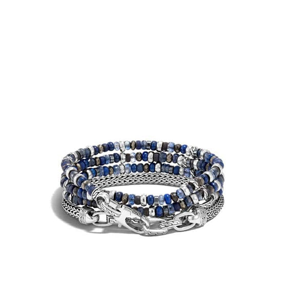 John Hardy Beaded Hybrid Transformable Bracelet/Necklace with Lapis Lazuli in Sterling Silver