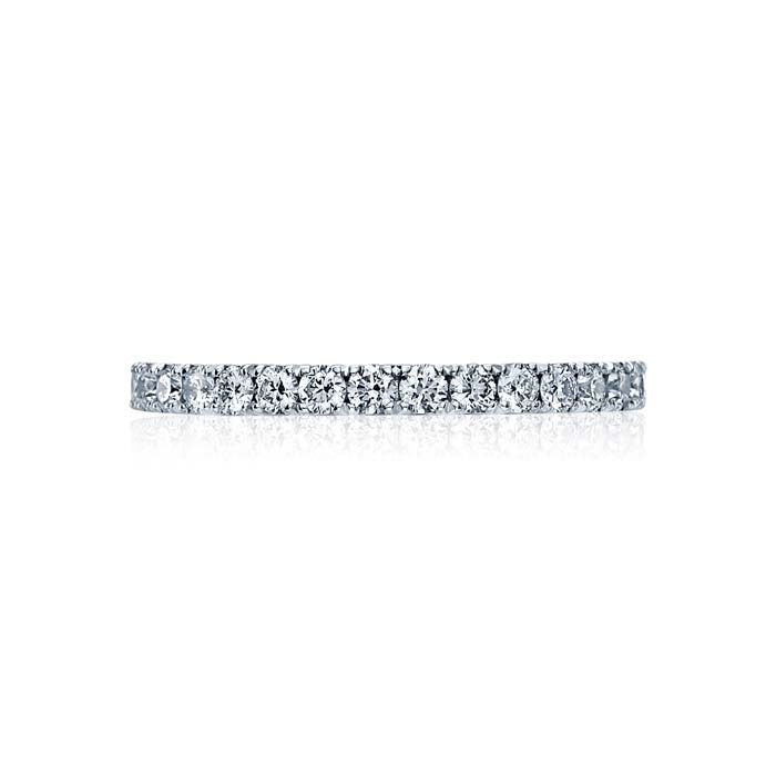 Tacori Clean Crescent Collection Wedding Band 18K White Gold Ring with Diamonds