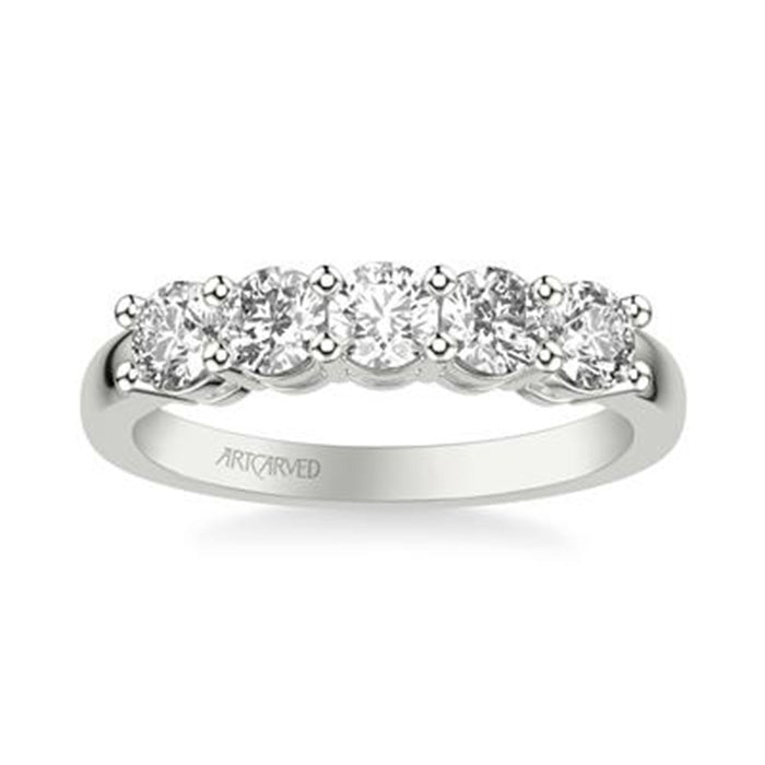 ArtCarved 2CTW Five-Stone Diamond Anniversary Band in 14K White Gold