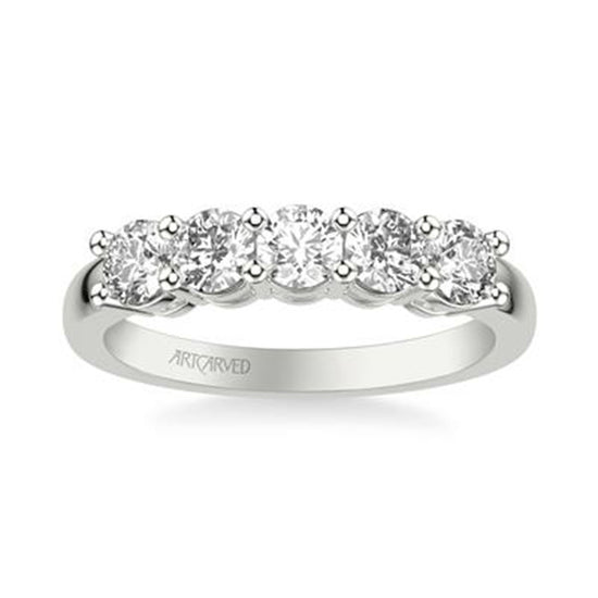 ArtCarved 2CTW Five-Stone Diamond Anniversary Band in 14K White Gold