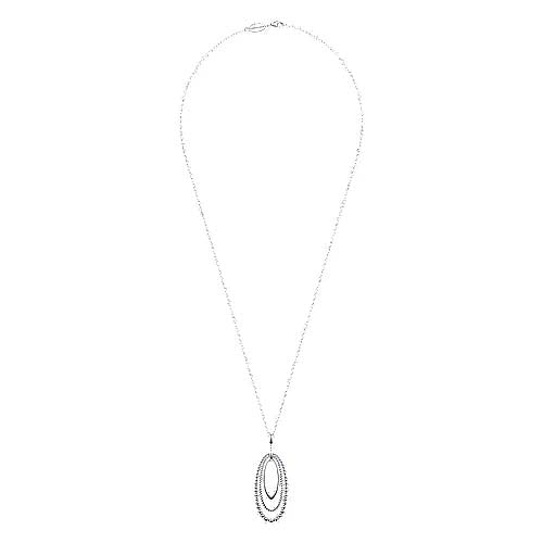 Gabriel & Co. 24" Bujukan and Rope Drop Pendant Necklace in Sterling Silver