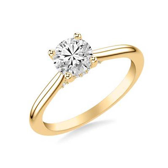 Mountz Collection .70CT Classic Round Center Engagement Ring in 14K Yellow Gol