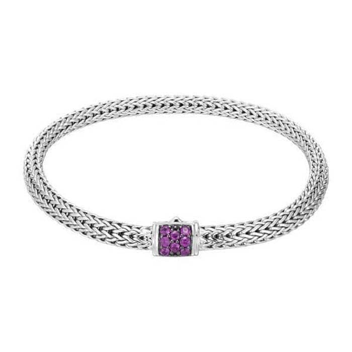 John Hardy Amethyst 5MM Classic Chain Bracelet in Sterling Silver