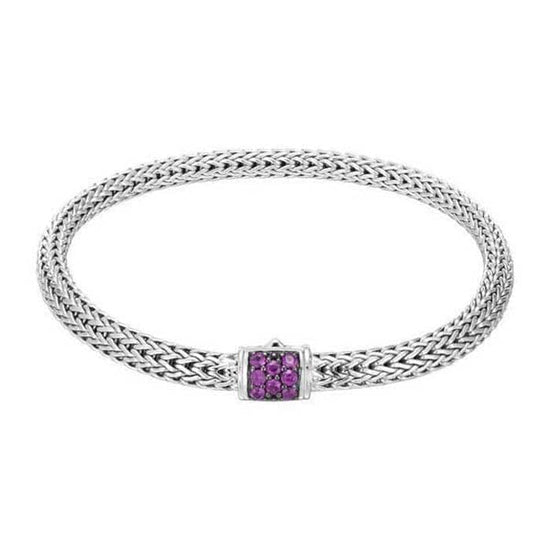 John Hardy Amethyst 5MM Classic Chain Bracelet in Sterling Silver