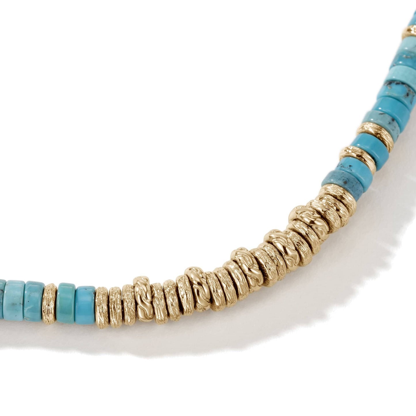 John Hardy Turquoise Heishi Beaded Bracelet in 14K Yellow Gold