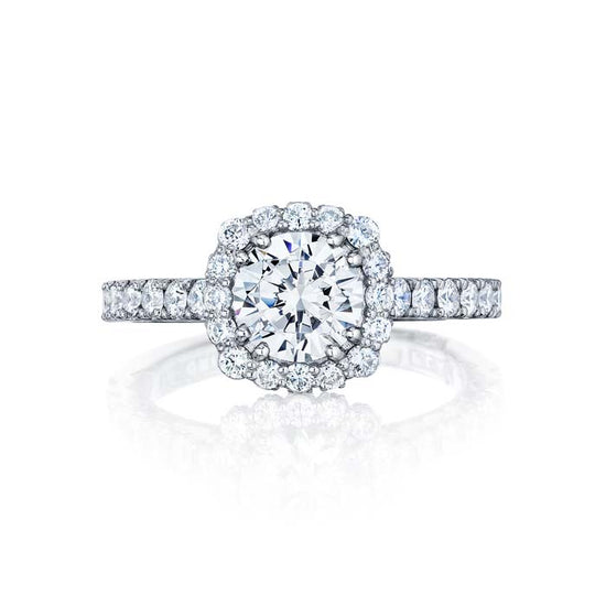 Tacori Full Bloom Collection Engagement Ring Semi Mount 18K White Gold with Diamonds