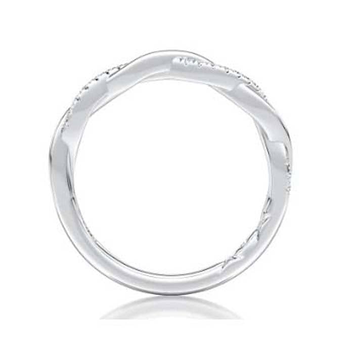 A. Jaffe Twist Design Diamond Wedding Band in 14K White Gold