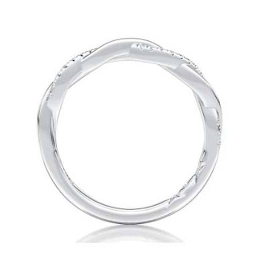 A. Jaffe Twist Design Diamond Wedding Band in 14K White Gold