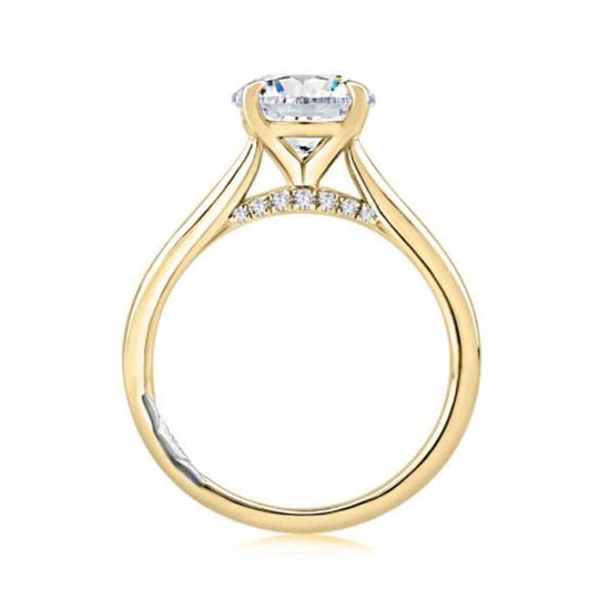 A. Jaffe Solitaire Engagement Ring Mounting in 14K Yellow and White Gold