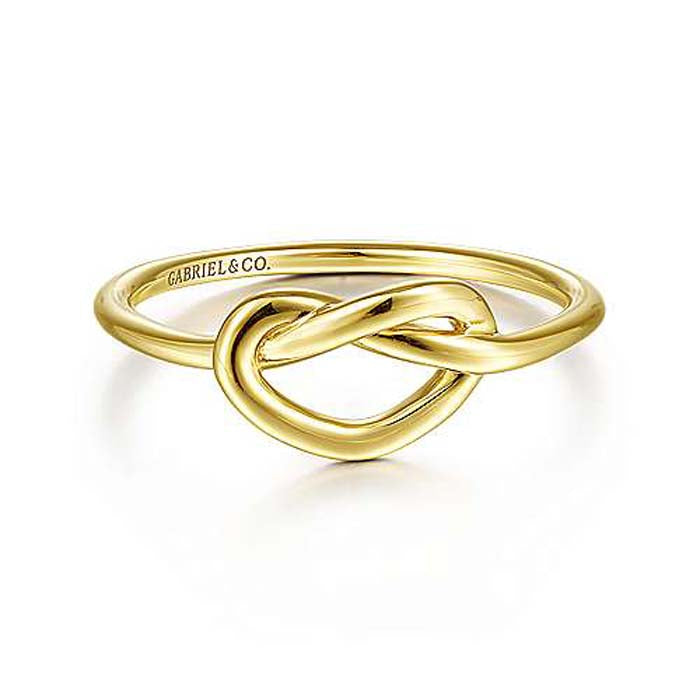 Gabriel & Co. Twisted Heart Pretzel Ring in 14K Yellow Gold