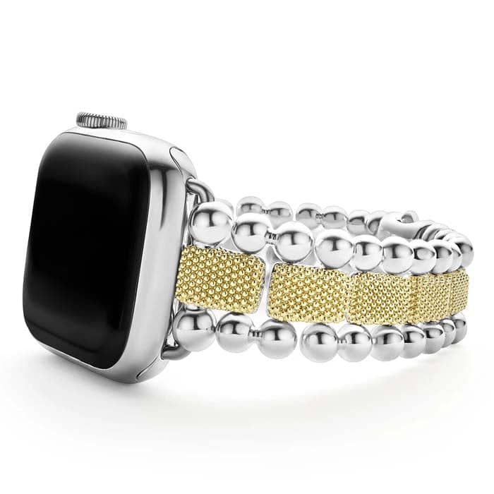 LAGOS Caviar Beaded Watch Bracelet in Sterling Silver and 18K Yellow Gold 38-45mm