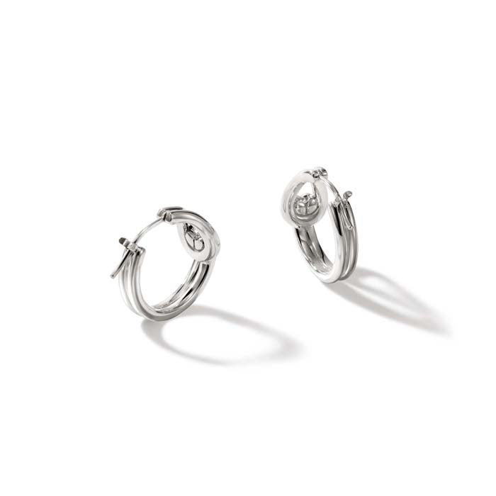 John Hardy Surf Medium Hoop Earring in Sterling Silver