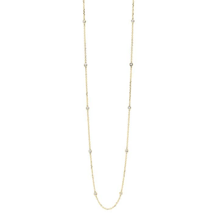 Mountz Collection 1/4CT 18" Diamond by the Yard Necklace in 14K Yellow Gold