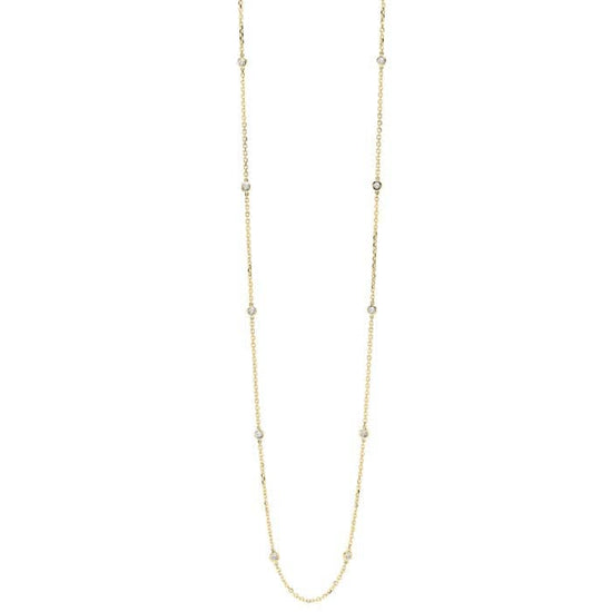 Mountz Collection 1/4CT 18" Diamond by the Yard Necklace in 14K Yellow Gold