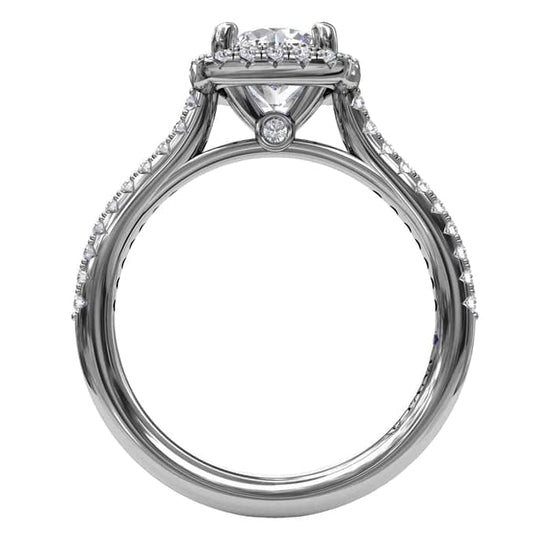 Fana .33TW Diamond Halo Engagement Ring Semi-Mounting in 14K White Gold