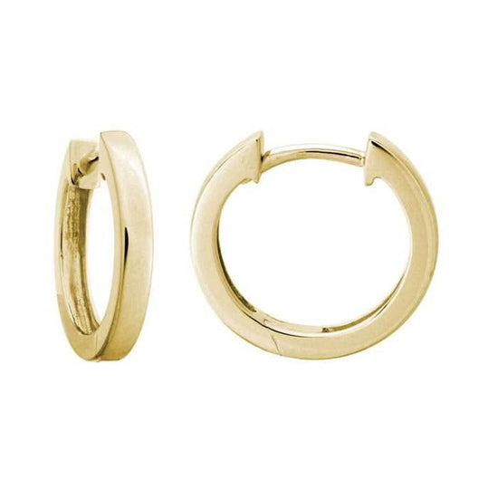 Mountz Collection 14MM Round Square Edge Hoop Earrings in 14K Yellow Gold