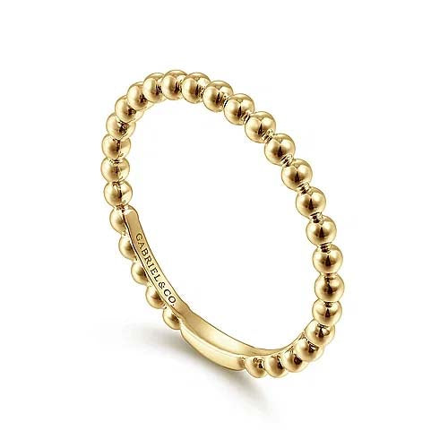 Gabriel & Co. Bujukan Beaded Stackable Ring in 14K Yellow Gold