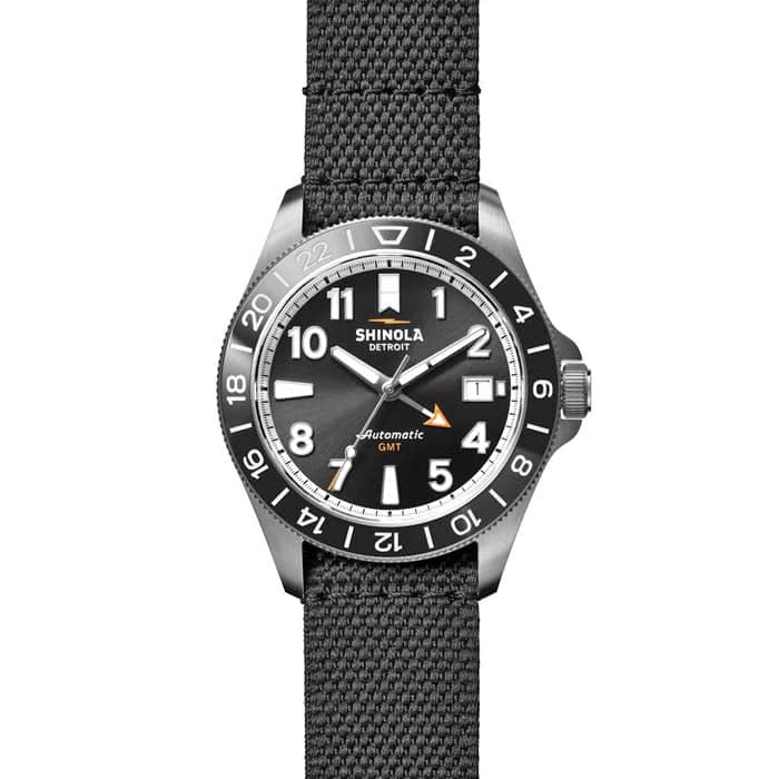 Shinola 40mm "The Monster" GMT Automatic Watch with Black Dial in Stainless Steel