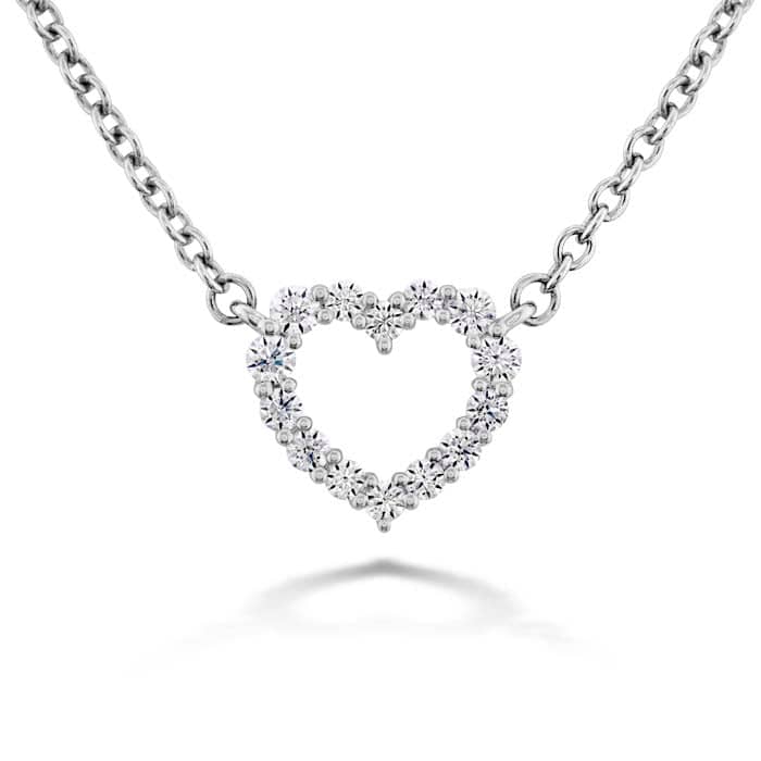 Hearts On Fire .09-.13CTW Small Signature Heart Pendant in 18K White Gold