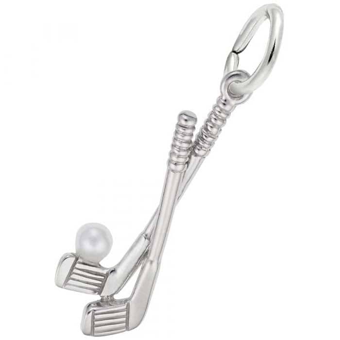 Rembrandt Golf Clubs With Ball Charm in Sterling Silver