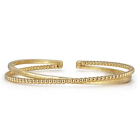 Gabriel & Co. Bujukan Criss-Cross Open Bangle in 14K Yellow Gold